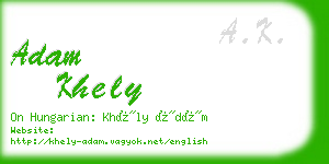 adam khely business card